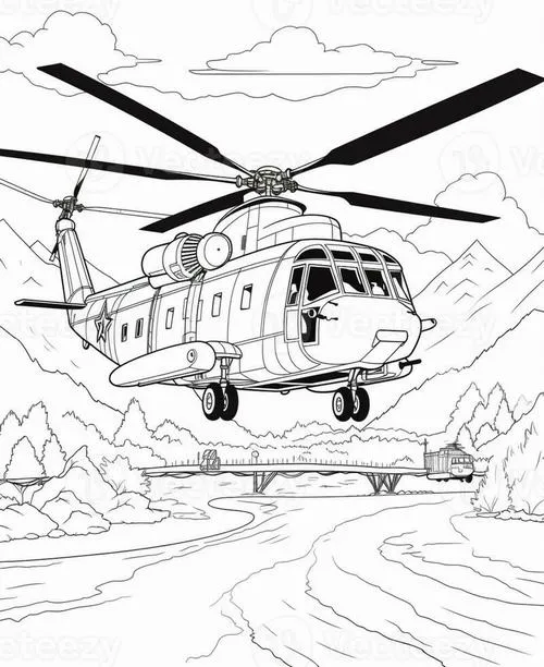 Tô màu trực thăng cảnh sát mạnh mẽ mà rất gần gũi