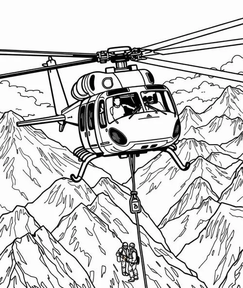 Bé tập tô máy bay trực thăng cứu hộ vừa học vừa chơi