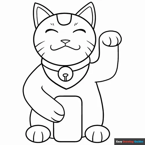 13 Tranh tô màu chú mèo phong thủy yếm đỏ mặt vui đầy năng lượng