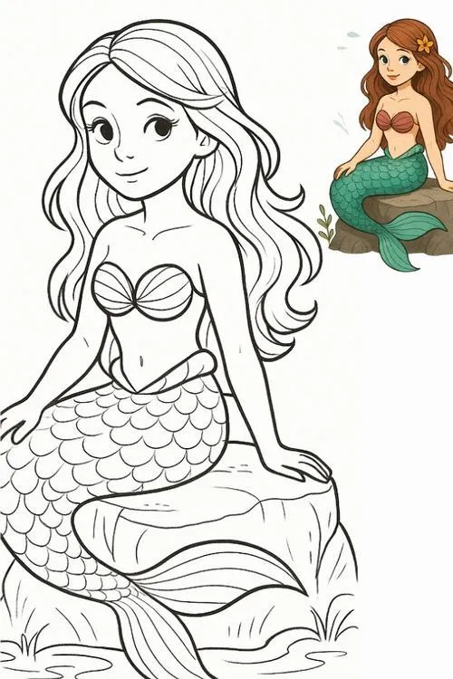 2 Bộ tranh tô màu nàng tiên cá Disney dịu dàng và đầy mơ mộng