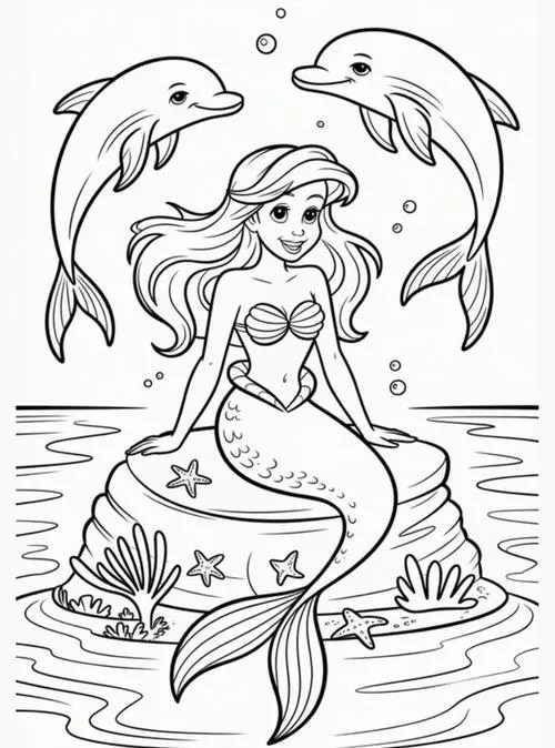 20 Hoạt động tô màu Ariel giúp bé rèn tay khéo léo hơn