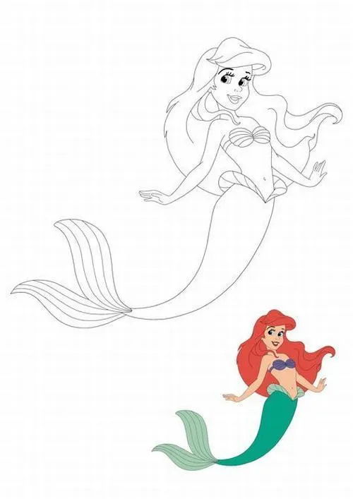 1 Bộ tranh tô màu Ariel Disney gắn kết cha mẹ và bé