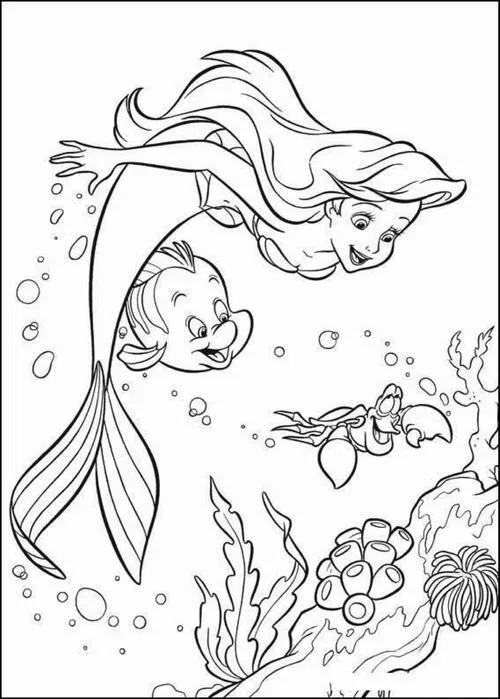 29 Hình tô màu Ariel Disney giúp bé thư giãn nhẹ nhàng