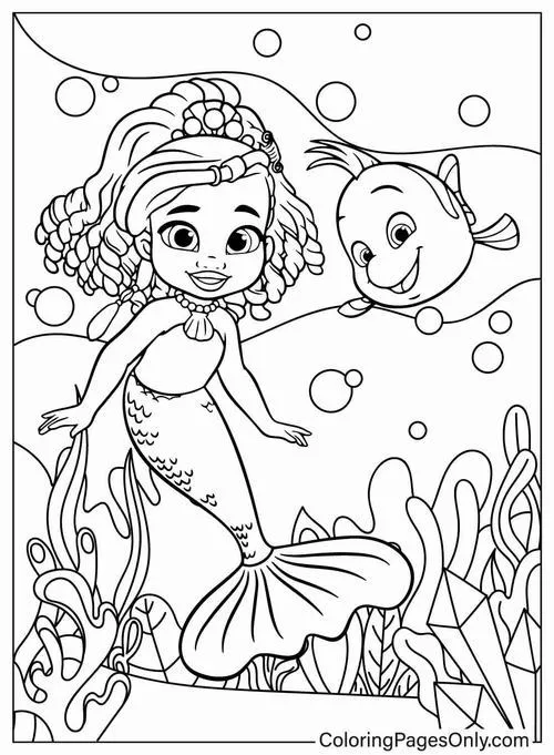 15 Tải tranh tập tô nàng tiên cá cho bé sáng tạo mỗi ngày