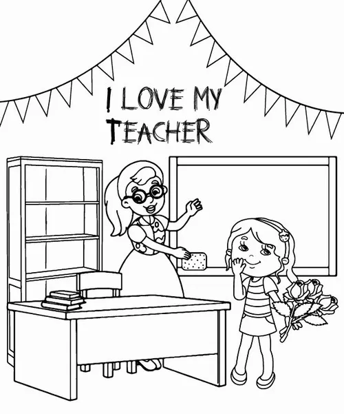 43 Hình vẽ tranh tô màu bé giơ tranh khoe cô rạng rỡ cho bé 5 tuổi