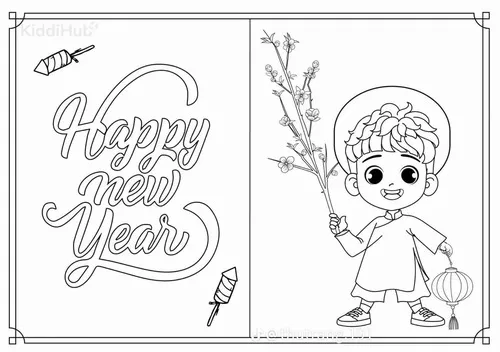 16 Tô màu vui cảnh chợ hoa xuân với đào mai đua nở cực dễ thương