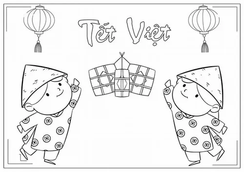 11 Hình tô màu Tết nhẹ nhàng tạo không khí vui trong từng trang giấy