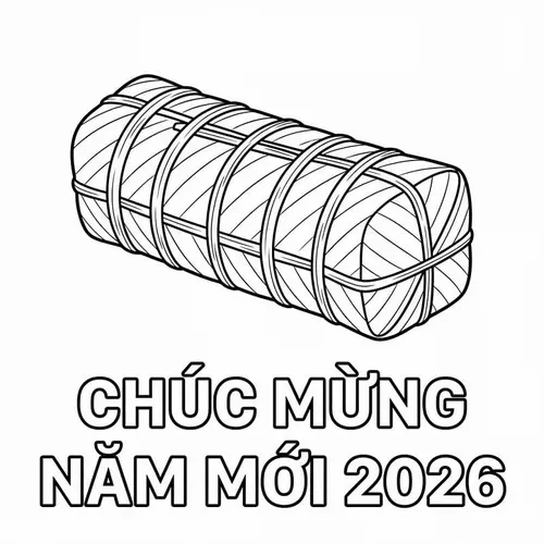 4 Những mẫu tô màu bánh Tét ngày Tết đáng yêu cho giờ chơi cuối tuần