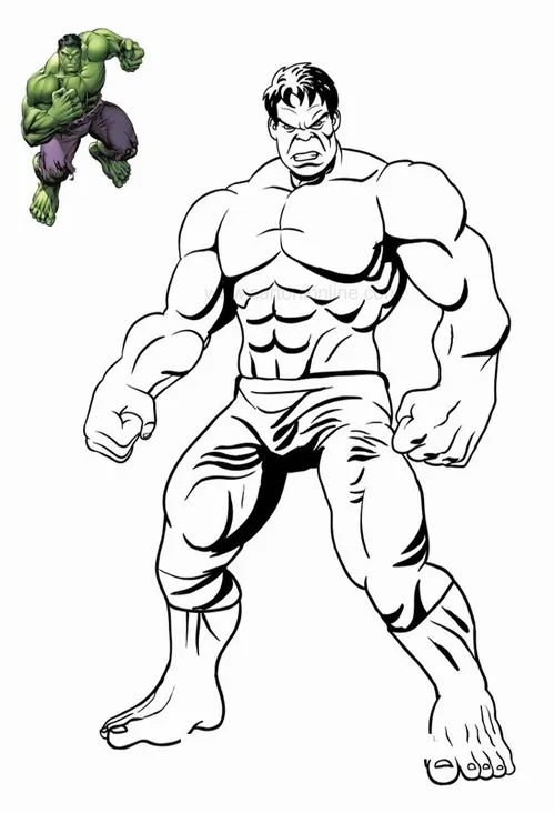 12 Tranh học tô màu Người khổng lồ xanh quần tím đẹp