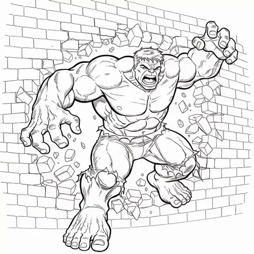 14 Trẻ học tô màu Hulk gầm thét trong rừng sâu