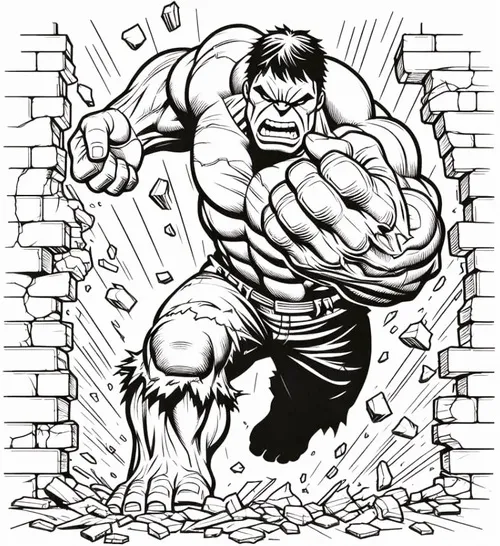 15 Trang tô màu Hulk với da xanh lục nổi bật