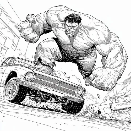 20 Tô màu sáng tạo Hulk và Banner đối lập thú vị