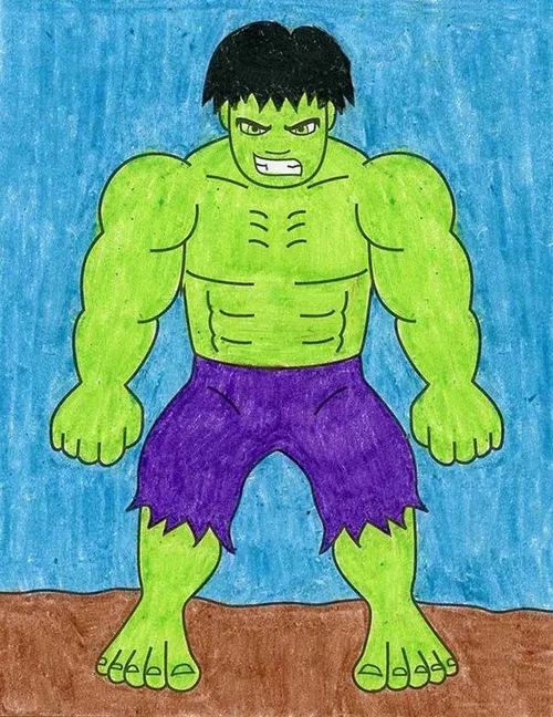4 Tranh tô màu Hulk đơn giản mà cực bắt mắt cho bé tập tô hằng ngày