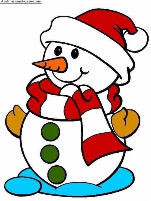 1 Tranh tô màu người tuyết đáng yêu cho giờ chơi mùa đông của bé