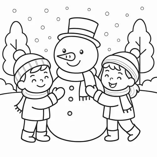55 Tranh Tô Màu Người Tuyết đáng yêu dễ tô cho giờ chơi mùa đông của bé