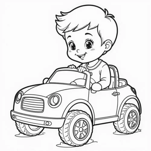 7 Trang tô màu xe bốn bánh nhiều màu sắc giúp bé tập trung sáng tạo