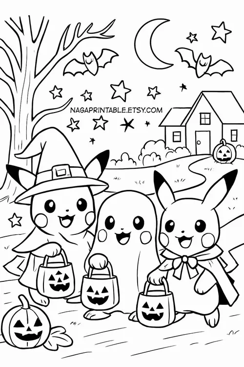 112 Bức tranh tô Pikachu giơ tay vẫy chào khiến bé thích thú.