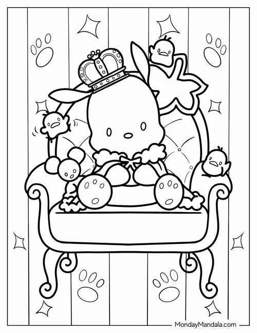 24 Hình tô màu chó Pochacco chạy nhảy dưới nắng.