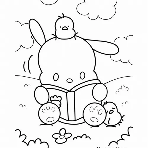 5 Bức tranh tô Pochacco đang chạy lon ton rất đáng yêu cho bé 3 tuổi.