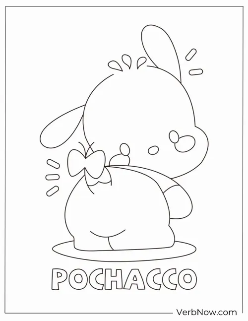 11 Bộ tranh tô màu Pochacco dáng nghiêng cực cute dễ tô.