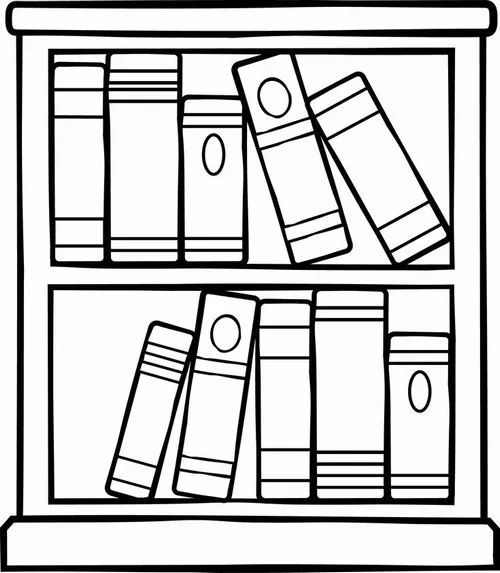 17 Hình tô màu tủ sách mở nhẹ gợi bé tưởng tượng câu chuyện