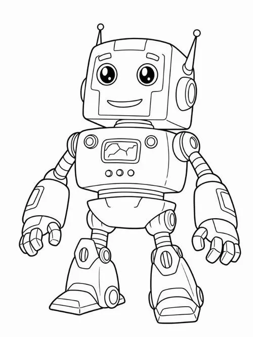 16 Tô màu vui robot và trẻ em chơi cùng nhau
