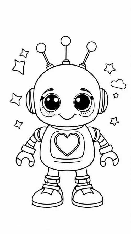 14 Bé khám phá thế giới robot qua từng trang tô màu