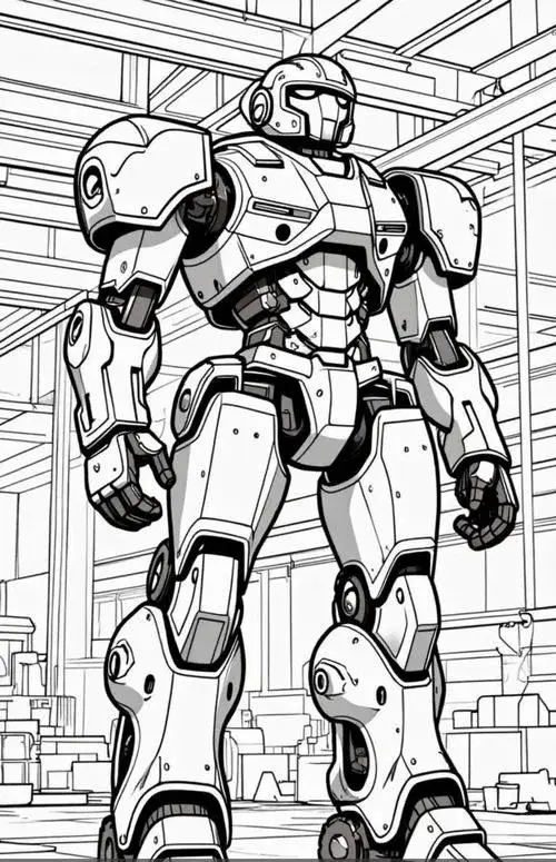 3 In hình tập tô robot tương lai thân kim loại