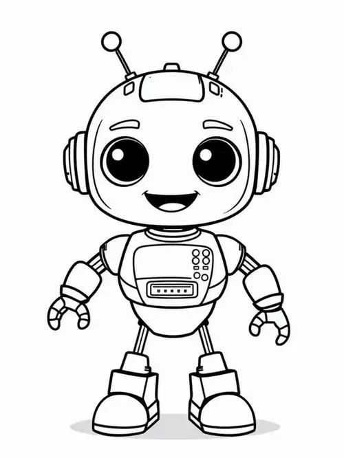 8 Bức tranh tô robot hoạt hình vui nhộn cho bé 3 tuổi