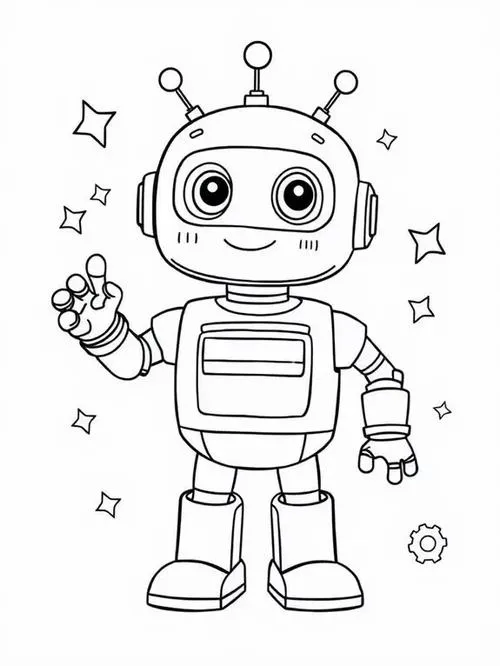 7 Trang học tô màu robot anh hùng phát sáng ở mắt