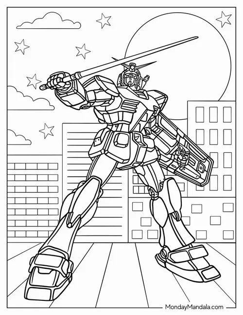 Tô màu vui với Gundam humanoid dáng đứng rất oai