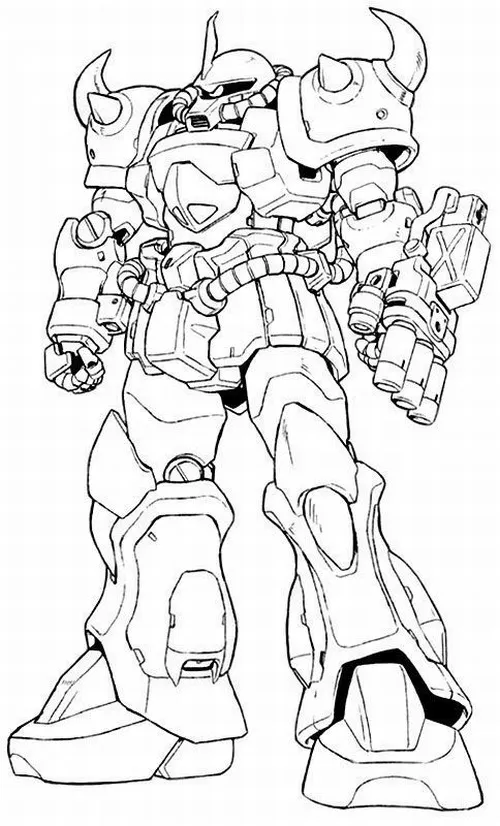 Mẫu tranh tô màu Gundam cầm beam saber thật ngầu