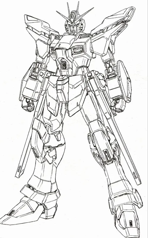 Hình vẽ tranh tô màu RX 78 2 chi tiết giáp dễ nhìn