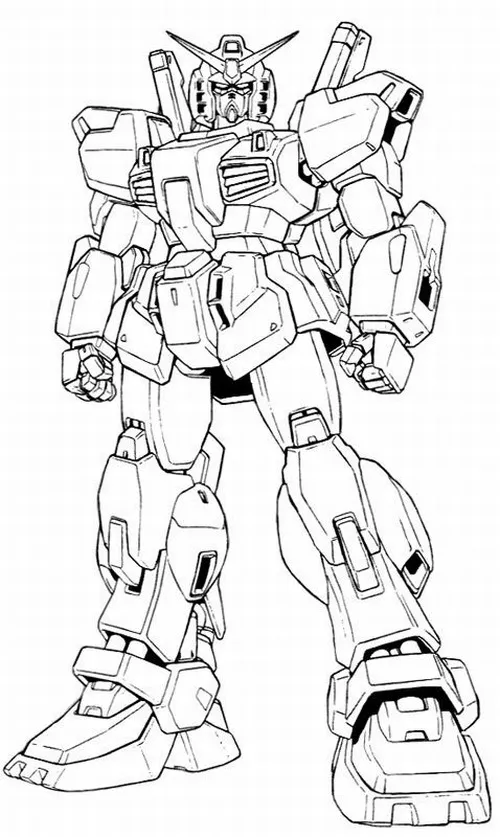 Trang tô màu Gundam cầm khiên lớn cực oai