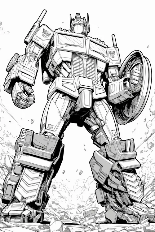 Hình tô màu Mobile Suit bước chiến đấu cho bé 3 tuổi