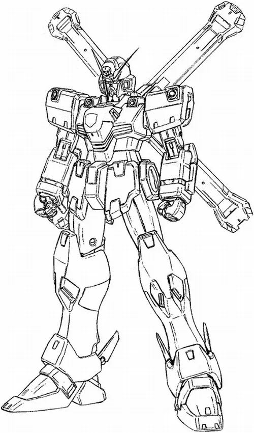 Tô màu sáng tạo Mobile Suit phối đỏ xanh vàng