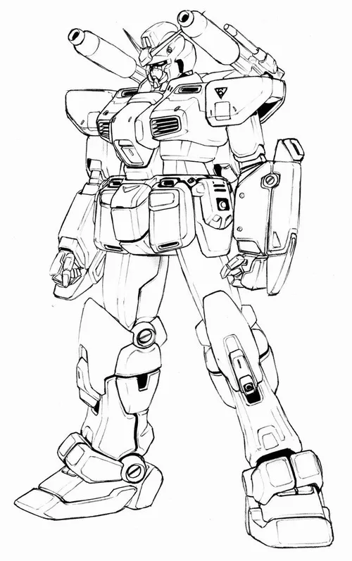 In hình tập tô robot khổng lồ với khớp máy xám chắc chắn