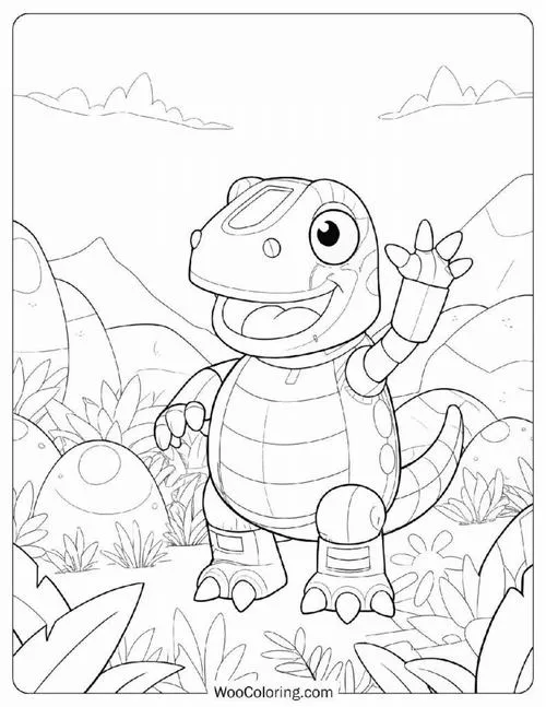 20 Hoạt động tô màu robot khủng long cùng bút sáp cho trẻ 4 tuổi