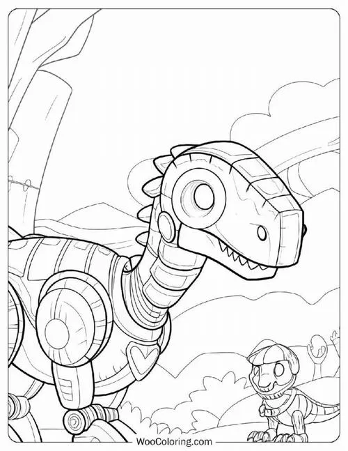 24 Hình tô màu robot khủng long cute cho bé 3 tuổi