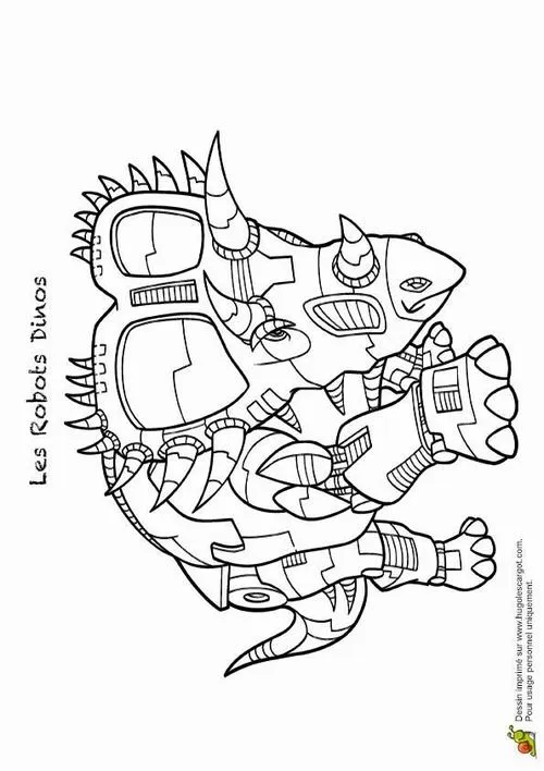 28 Hình tô màu khủng long máy thân kim loại, bé tập tô thích mê