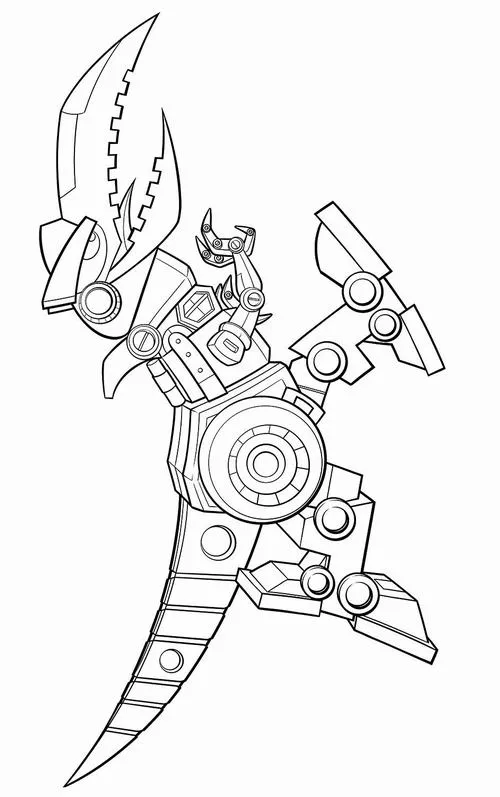 34 Cách tô robot khủng long thân bọc giáp sắt