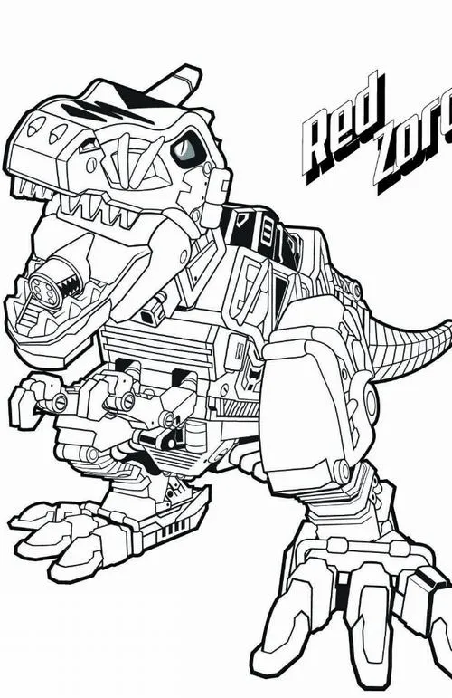 5 In hình tập tô robot khủng long T Rex chiến đấu