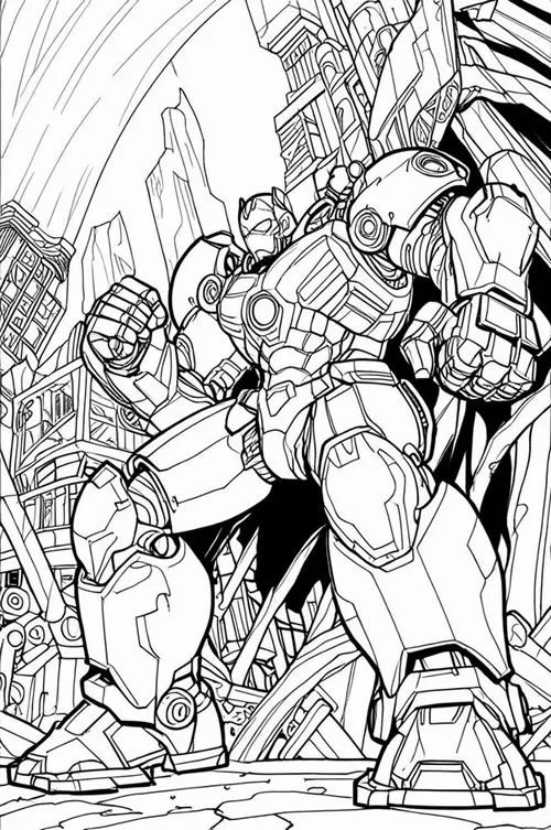 11 Trang tô màu chiến binh giáp đỏ xanh thật nổi bật