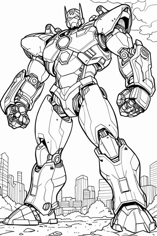 6 Hoạt động tô màu chiến binh Zord dáng đứng uy nghi