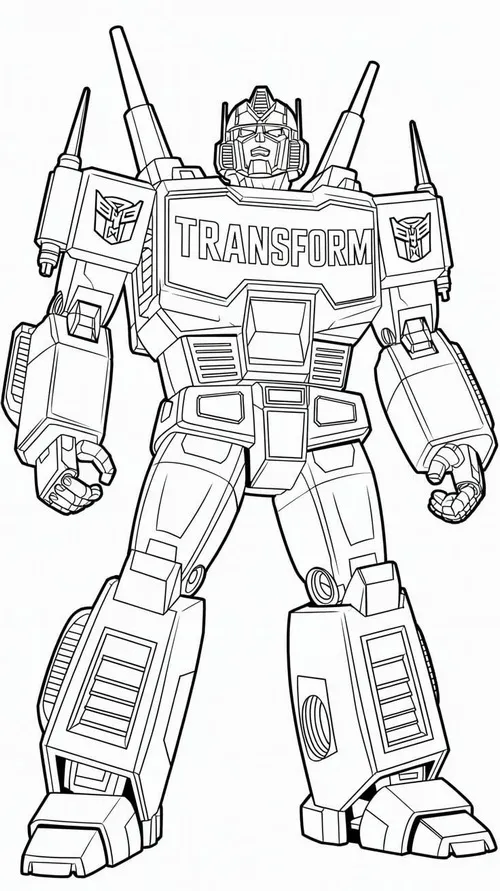 10 Bức tranh tô mecha hợp thể cực ngầu cho bé 3 tuổi