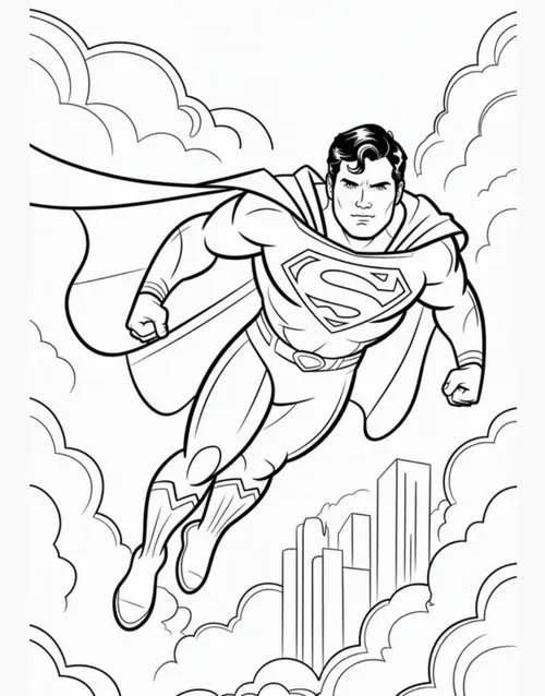 4 Tập tô màu Superman phiên bản cổ điển với quần đỏ đặc trưng