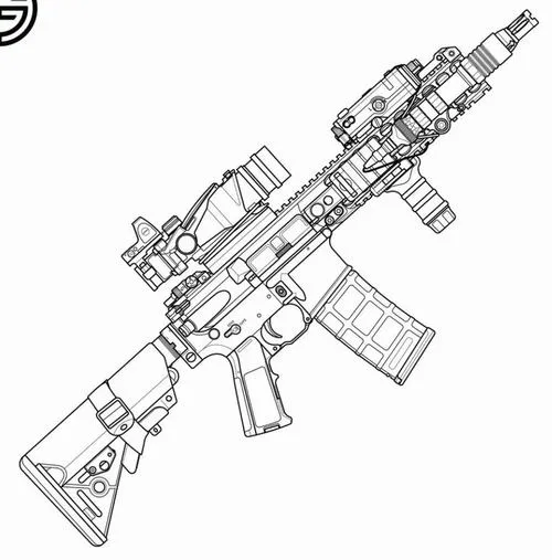 Tranh tô màu súng game cho bé trai vừa chơi vừa học