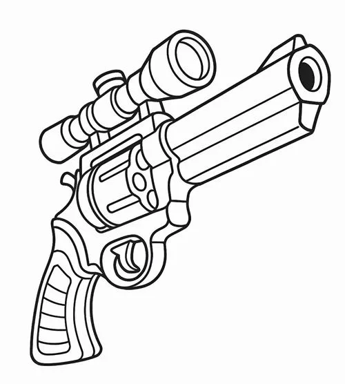 Hoạt động tô màu súng lục hầm hố bé trai mê súng