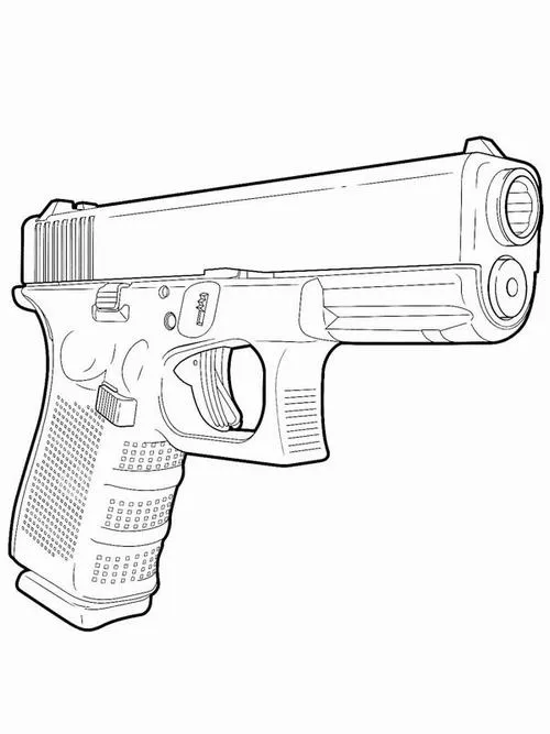 Cách tô súng lục đơn giản bé trai học vẽ qua tranh