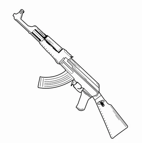 40 tranh tô màu Súng hành động từ Ak47 tới M1887 Free Fire cực nét cho bé trai